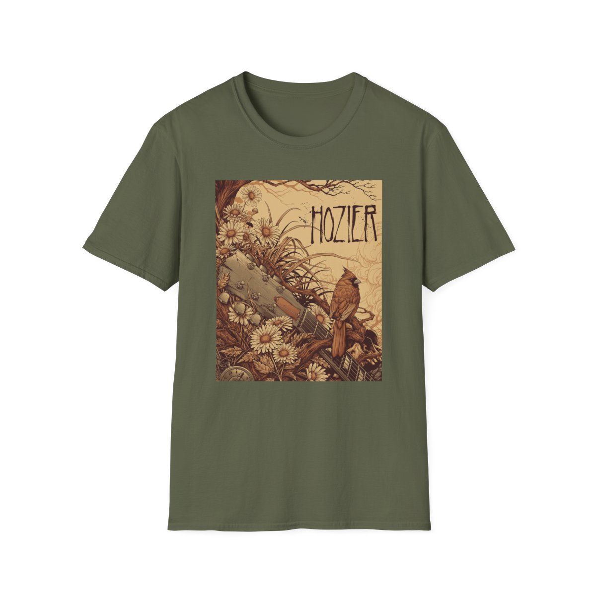 Hozier Floral Bird Illustration T-Shirt | Vintage Botanical Concert Tee | Hozier Merch - alternate angle 2, merchandise