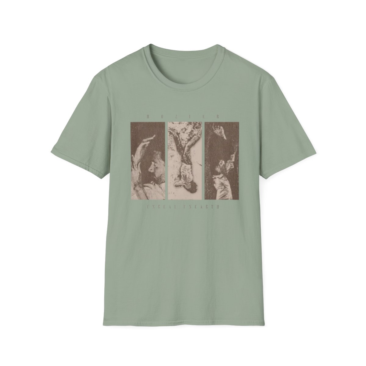 Abstract Triptych Art T-Shirt | Sepia Botanical Panels | Hozier Merch - alternate angle 3, merchandise