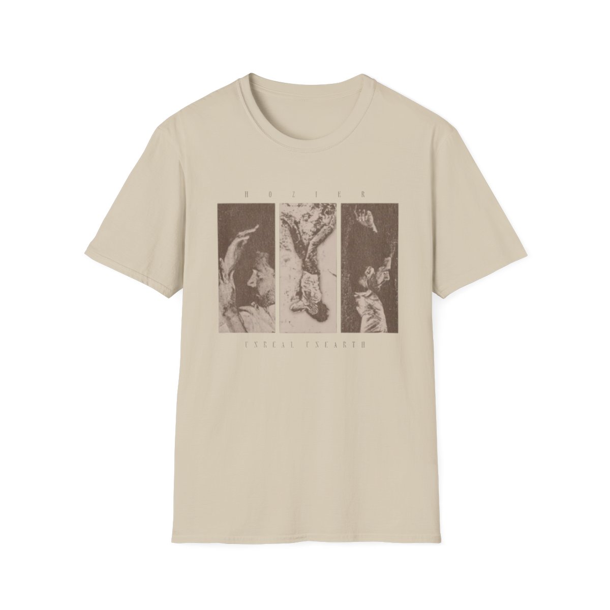 Abstract Triptych Art T-Shirt | Sepia Botanical Panels | Hozier Merch - alternate angle 2, merchandise