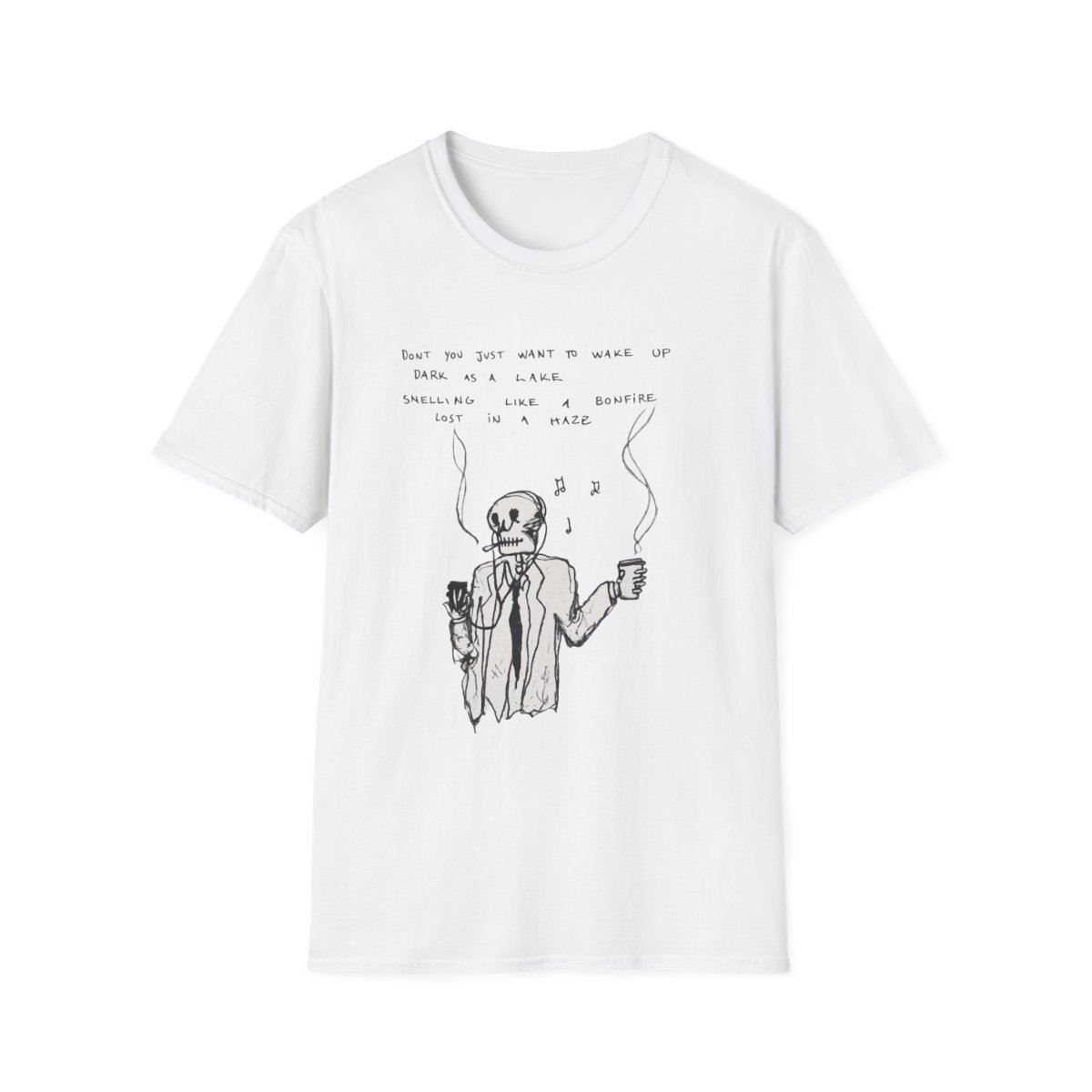 Skull Sketch with Lyrics T-Shirt | Hand-Drawn Skeleton Illustration | Hozier Merch