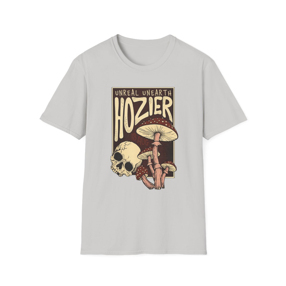 Hozier Mushroom Skull T-Shirt | Indie Band Art, Psychedelic Poster Style | Hozier Merch - alternate angle 4, merchandise