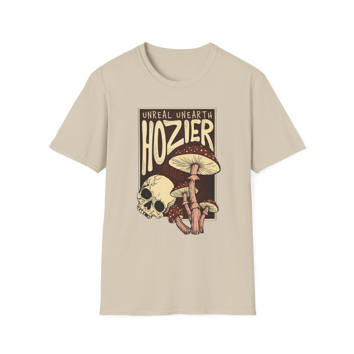 Hozier Mushroom Skull T-Shirt | Indie Band Art, Psychedelic Poster Style | Hozier Merch - alternate angle 3, merchandise