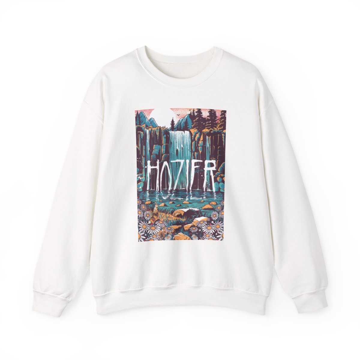 Hozier Waterfall Illustration Sweatshirt | Nature Scene, Retro Tour Art | Hozier Merch